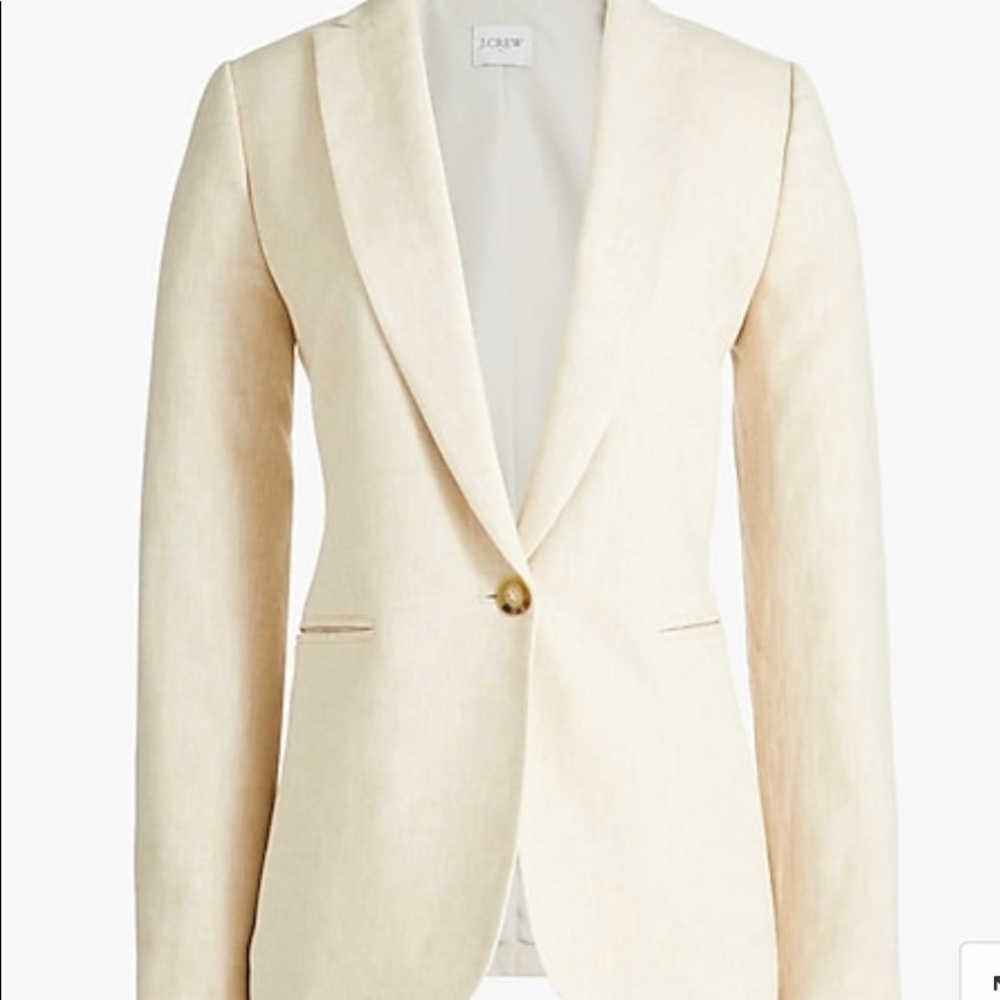 NWT- J Crew Crosshatch Linen-cotton Holland blazer-size 8